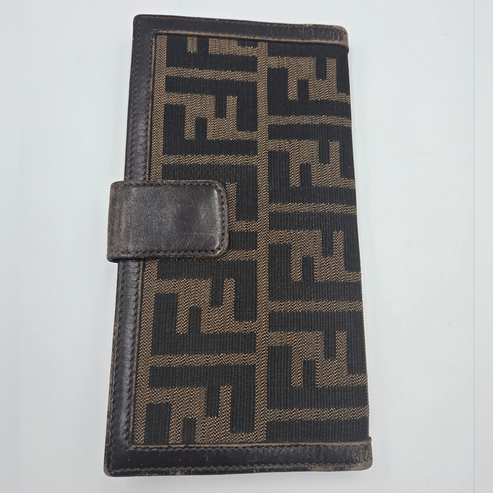 Fendi Black and Brown Zucca Wallet
